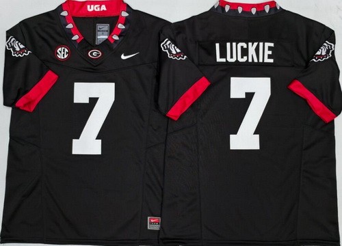 Men's Georgia Bulldogs #7 Lawson Luckie Limited Black Alternate College Football Jersey