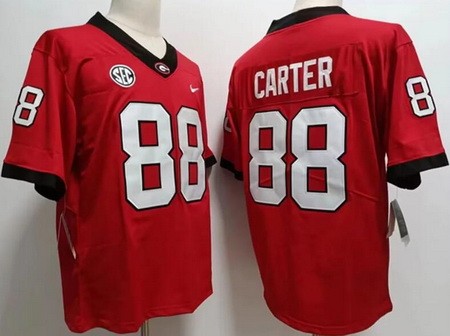 Men's Georgia Bulldogs #88 Jalen Carter Red College Football Jersey