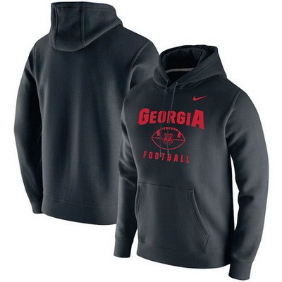 Men's Georgia Bulldogs Black Football Oopty Oop Club Fleece Pullover Hoodie