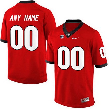 Men's Georgia Bulldogs Customized Red College Football Jersey