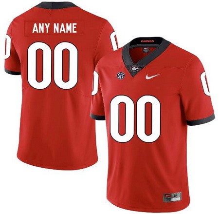 Men's Georgia Bulldogs Customized Red Rush College Football Jersey