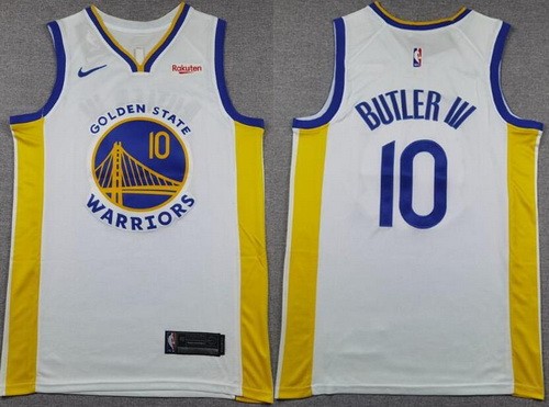 Men's Golden State Warriors #10 Jimmy Butler White Sponsor Swingman Jersey