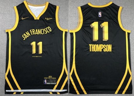 Men's Golden State Warriors #11 Klay Thompson Black 2023 City Icon Sponsor Swingman Jersey