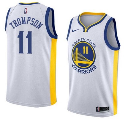Men's Golden State Warriors #11 Klay Thompson White Icon Hot Press Jersey