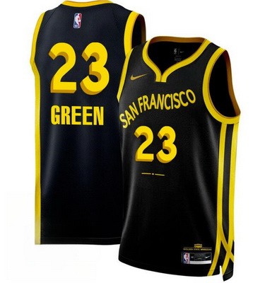 Men's Golden State Warriors #23 Draymond Green Black 2023 City Icon Heat Press Jersey
