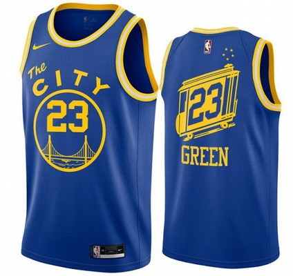 Men's Golden State Warriors #23 Draymond Green Blue Classic Icon Hot Press Jersey