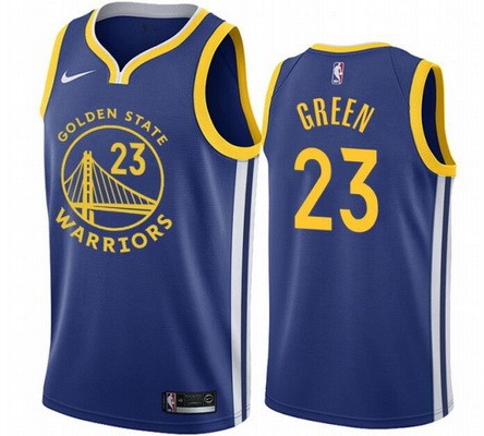 Men's Golden State Warriors #23 Draymond Green Blue Icon Hot Press Jersey