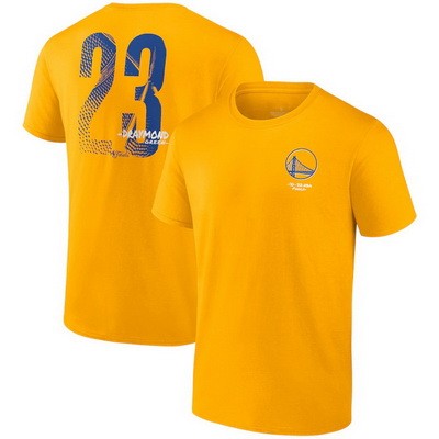 Men's Golden State Warriors #23 Draymond Green Yellow 2022 NBA Finals Champions T-Shirt