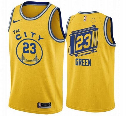 Men's Golden State Warriors #23 Draymond Green Yellow Classic Icon Hot Press Jersey