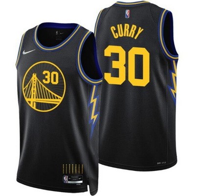 Men's Golden State Warriors #30 Stephen Curry Black 2022 City Diamond 75th Icon Hot Press Jersey