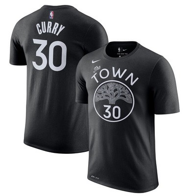 Men's Golden State Warriors #30 Stephen Curry Black Printed T-Shirt 0704