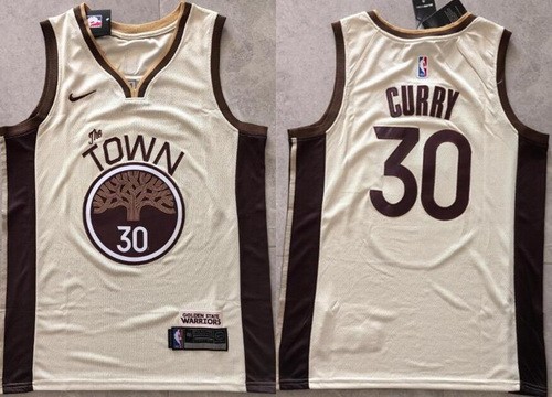 Men's Golden State Warriors #30 Stephen Curry Cream 2025 City Swingman Jersey