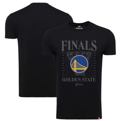 Men's Golden State Warriors Black Sportiqe 2022 Finals Stacked Hoop T-Shirt
