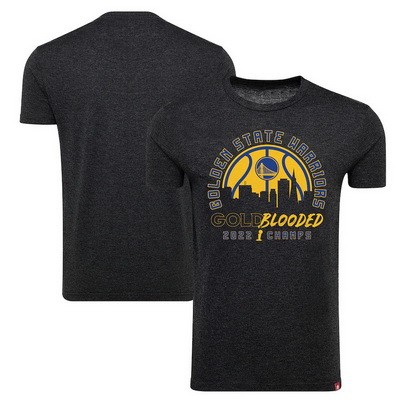 Men's Golden State Warriors Black Sportiqe 2022 NBA Finals Champions Comfy Tri Blend T-Shirt