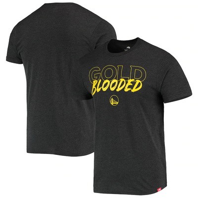 Men's Golden State Warriors Black Sportiqe Gold Blooded Comfy Tri Blend T-Shirt