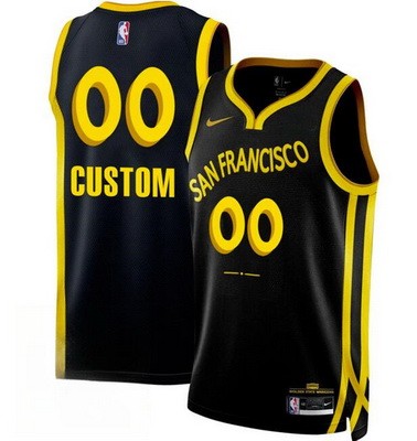 Men's Golden State Warriors Custom Black 2023 City Icon Heat Press Jersey