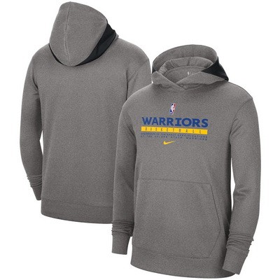 Men's Golden State Warriors Gray Spotlight On Court Practice Performance Pullover Hoodie