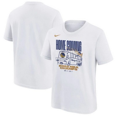 Men's Golden State Warriors White 2022 NBA Finals Champions Celebration Parade T-Shirt
