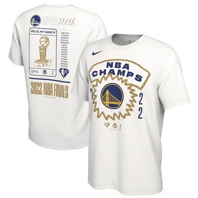 Men's Golden State Warriors White 2022 NBA Finals Champions Roster T-Shirt