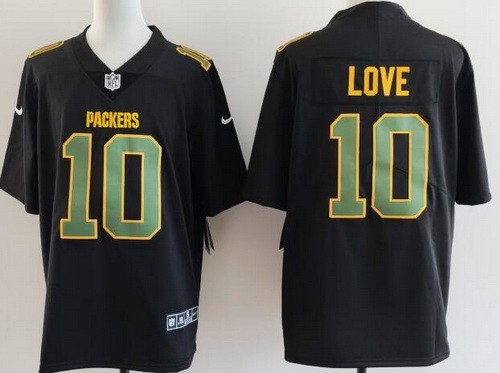 Men's Green Bay Packers #10 Jordan Love Limited Black Fashion Vapor Jersey