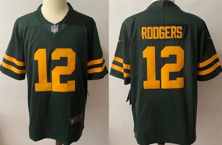 Men's Green Bay Packers #12 Aaron Rodgers Limited Green Alternate Vapor Jersey