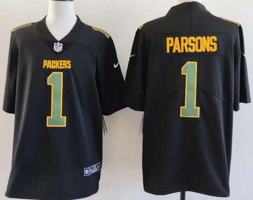 Men's Green Bay Packers #1 Micah Parsons Limited Black Fashion Vapor Jersey