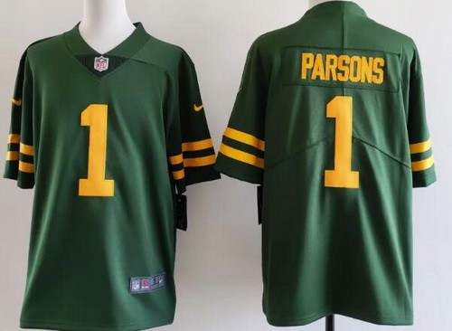 Men's Green Bay Packers #1 Micah Parsons Limited Green Alternate Vapor Jersey