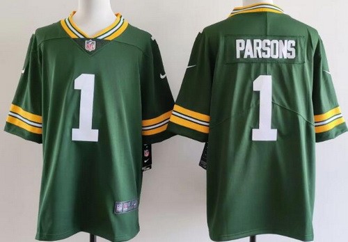 Men's Green Bay Packers #1 Micah Parsons Limited Green Vapor Jersey