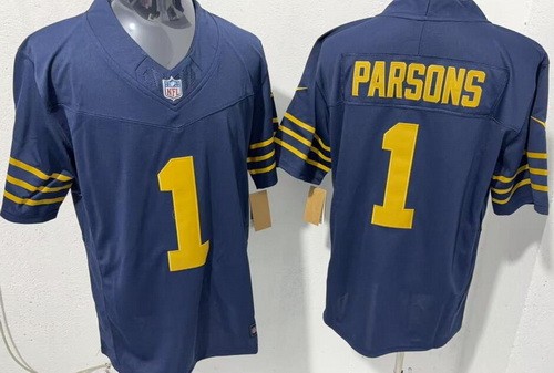 Men's Green Bay Packers #1 Micah Parsons Limited Navy FUSE Vapor Jersey