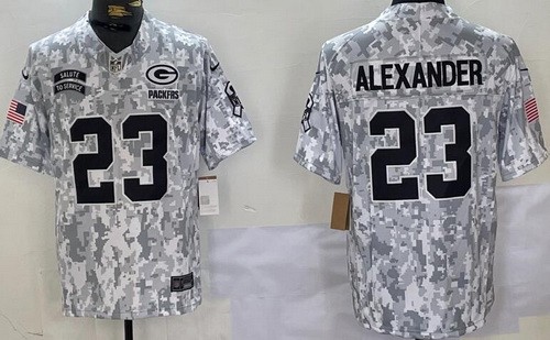 Men's Green Bay Packers #23 Jaire Alexander Limited Arctic Camo 2024 Salute to Service Jersey