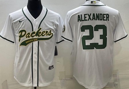 Men's Green Bay Packers #23 Jaire Alexander Limited White Baseball Jersey