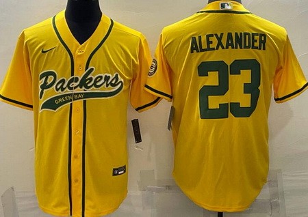 Men's Green Bay Packers #23 Jaire Alexander Limited Yellow Baseball Jersey