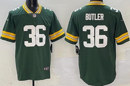 Men's Green Bay Packers #36 LeRoy Butler Limited Green Vapor Jersey