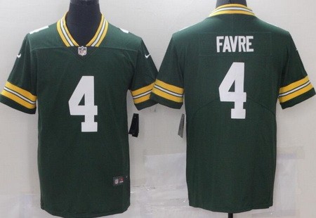 Men's Green Bay Packers #4 Favre Green Limited Green Vapor Jersey