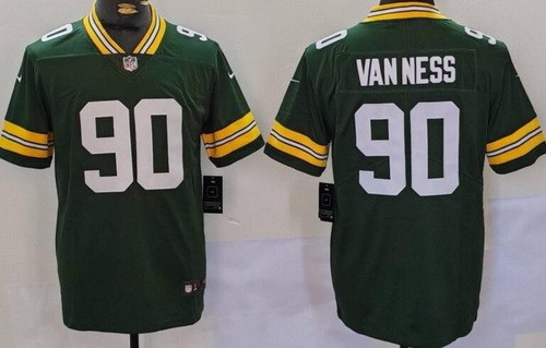 Men's Green Bay Packers #90 Lukas Van Ness Limited Green Vapor Jersey