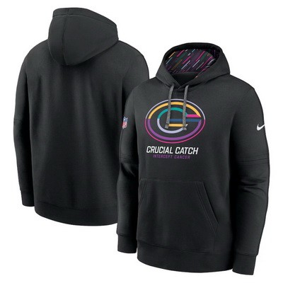 Men's Green Bay Packers Black 2024 Crucial Catch Club Pullover Hoodie