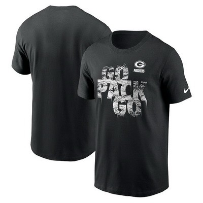 Men's Green Bay Packers Black Go Pack Go Local Essential T Shirt