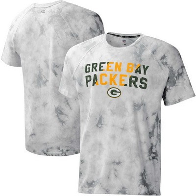 Men's Green Bay Packers Gray Resolution Tie Dye Raglan T Shirt