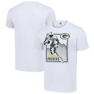 Men's Green Bay Packers White Graphic Shield Logo T Shirt