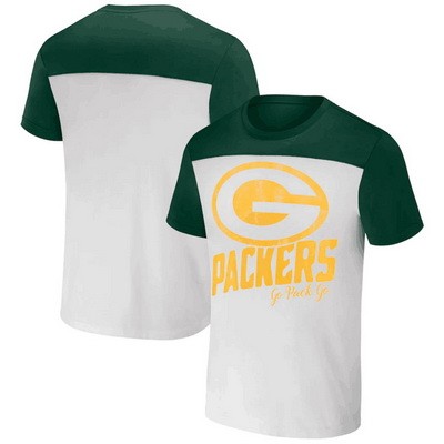 Men's Green Bay Packers White NFL x Darius Rucker Collection Colorblocked T Shirt