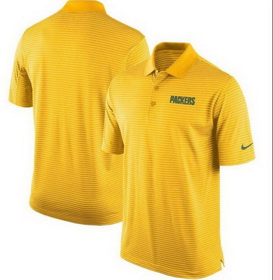 Men's Green Bay Packers Yellow Sideline Lock Up Victory Performance Polo