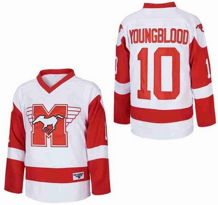 Men's Hamilton Mustangs #10 Dean Youngblood White Hockey Jersey
