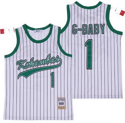Men's Hardball Kekambas #1 Kooy G Baby Jarius Evans White Basketball Jersey