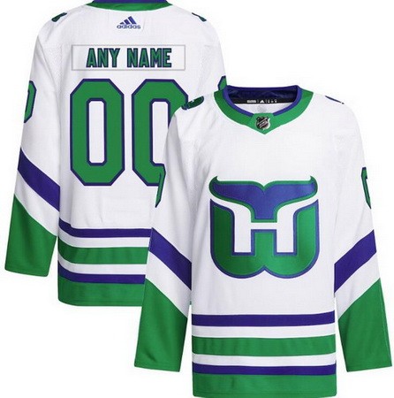 Men's Hartford Whalers Customized White Alternate Authentic Jersey