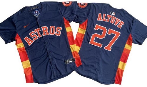 Men's Houston Astros #27 Jose Altuve Navy Limited Jersey