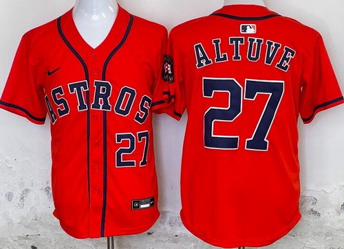Men's Houston Astros #27 Jose Altuve Orange Limited Jersey