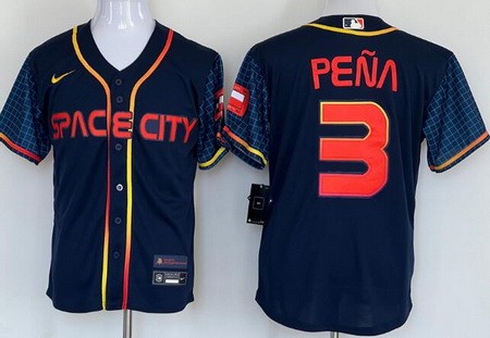 Men's Houston Astros #3 Jeremy Pena Navy City Cool Base Jersey