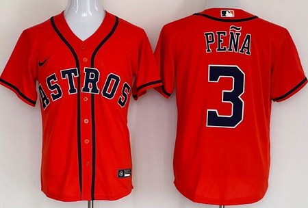 Men's Houston Astros #3 Jeremy Pena Orange Cool Base Jersey
