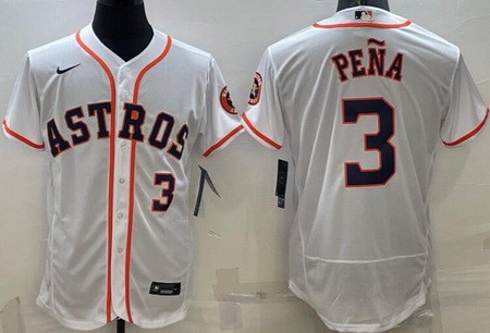 Men's Houston Astros #3 Jeremy Pena White Authentic Jersey