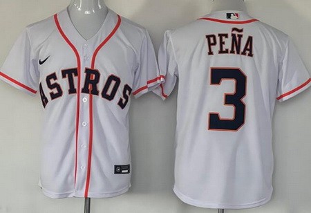 Men's Houston Astros #3 Jeremy Pena White Cool Base Jersey